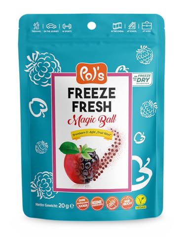 Pol's Freeze Fresh Magic Ball Brombeere & Apfel 'Fruit Bites', gesunder Snack, 100% Obst, innovativer Snack, perfekt zum mitnehmen, optimal für die Diät, keine Zusatzstoffe, kein Zuckerzusatz von Pol´s