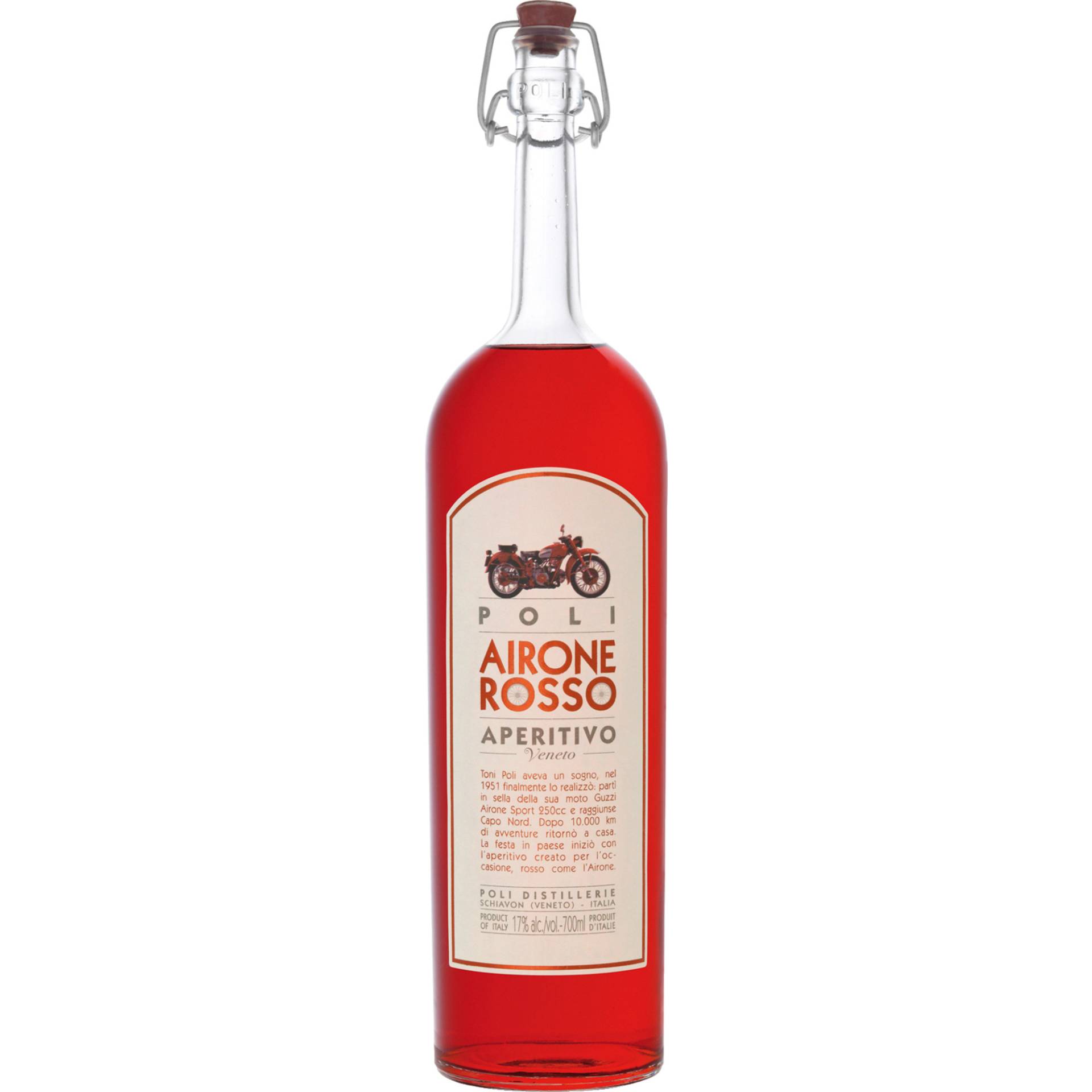 Airone Rosso Aperitivo, 0,70 L, 17% Vol., Spirituosen von Poli Distillerie - via Marconi, 46 - 36060 Schiavon (Veneto) - Italia