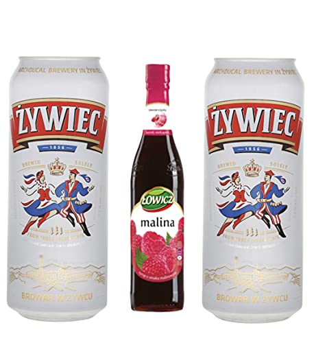 11er Żywiec Dosen 0,5l 5,6% Alk und 1 Himbeer Sirup, Bier aus Polen, polnische Spezialität von Polnische Biere