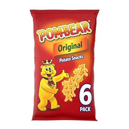 POM-BEAR – Kartoffel-Snacks mit Originalgeschmack, 6 x 13 g Beutel – 65 Kalorien pro 13 g Beutel – glutenfrei, ohne künstliche Farb- oder Aromen, geeignet für Vegetarier von Pom Bear