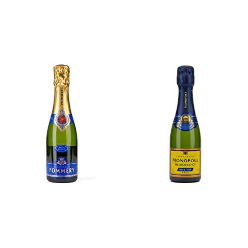Pommery Brut Royal Champagner Piccolo (1 x 0.2 l) & HEIDSIECK MONOPOLE BLUE TOP Brut Piccolo, 200ml von Pommery