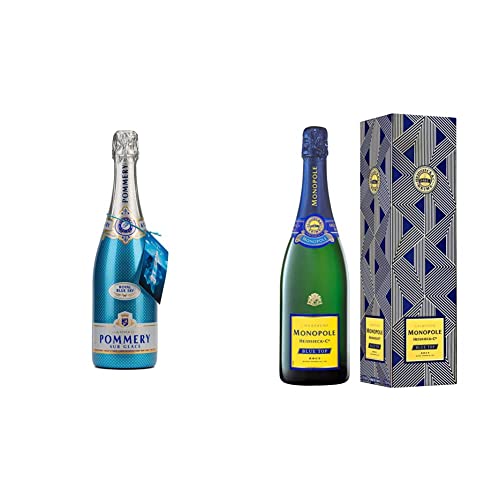 Pommery Royal Blue Sky Champagner Drinking on Ice (1 x 0.75 l) & Champagne Monopole Heidsieck Blue Top Brut mit Geschenkverpackung (1 x 0,75 l) von Pommery