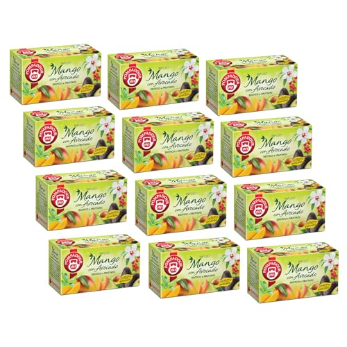 Pompadour® | Mischung aus Mangofrüchten und Avocadoöl | Infusion Apfel, Mango, Avocadoöl, Weißer Hibiskus - 12 x 20 Filter (600 g) | Kräutertee Mango Avocado von Pompadour