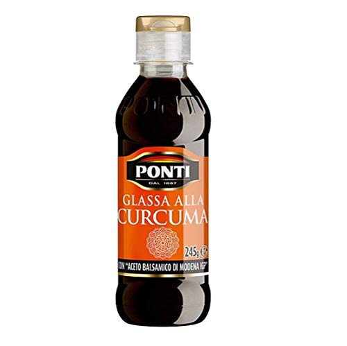 Ponti Glassa Curcuma Aceto Balsamico Essig, Curcuma-Zuckerguss Würzsaucen 250ml von Ponti