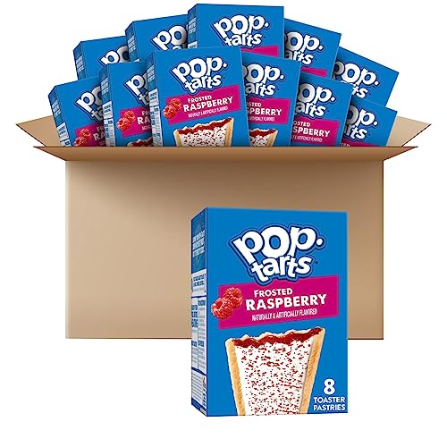 Pop-Tarts, Breakfast Toaster Pastries, Frosted Raspberry, Proudly Baked In the USA, 96 Stück (12 Stück, 383 ml) von Pop Tarts