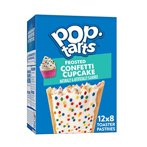 Pop-Tarts, Frühstückstoaster Gebäck, mattiertes Konfetti, Cupcake, 4,6 kg Etui (48 Stück) von Pop Tarts