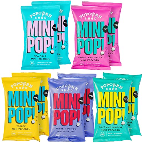 Mini Pop! Mini Popcorn Mix 10er Pack - Veganer, Glutenfreier, Milchfreier, Allergenfreier, Kalorienarmer, Gesunder Snack von Popcorn Shed