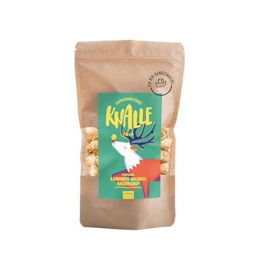 Knalle Popkorn mit Walnuss und Ahornsirup - süß und knusprig - Kino Snacks » Popcorn besser als im Kino « Karamell Süßigkeit 100 g von Popkornditorei Knalle