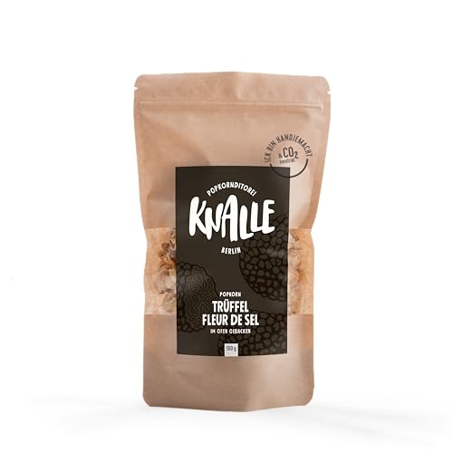 Popkornditorei Knalle - Trüffel Fleur de Sel Popcorn Snack - knusprig duftend gebacken, handgemacht in Berlin aus besten Zutaten, 100g von Popkornditorei Knalle