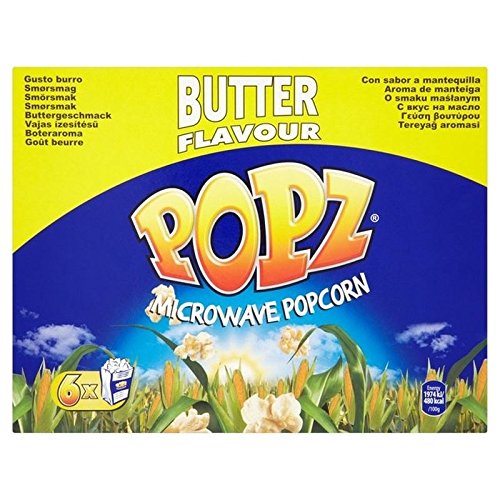 Popz Popcorn Butter Mikrowelle 6 x 90g (2er Pack) von Popz