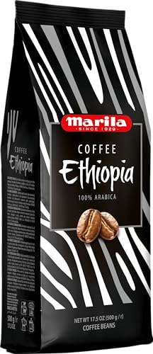 MARILA Coffee Ethiopia - 0,5kg - 100% Arabika - Kaffeebohnen Single Origin Aus Äthiopien - Mittlerer Röstkaffee - Frisch Geröstet - Whole Beans - Ideal Für Espressomaschinen - Noten Blumig Zitrische von MOKATE