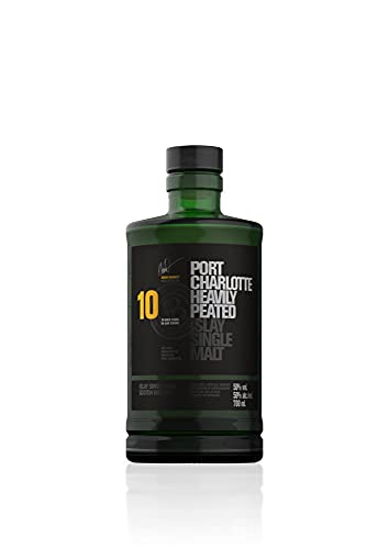 Port Charlotte 10 Years Whisky mit 50% vol. (1 x 0,7l) | Scotch Whisky | Würziger Single Malt von der schottischen Insel Islay von Bruichladdich
