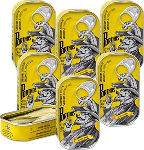 Porthos Sardinen in Olivenöl 6 x 125 g - Hohes Omega-3-Gehalt/Portugal von Porthos