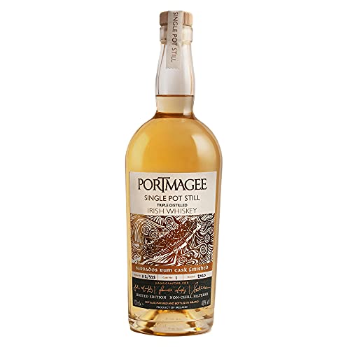 Portmagee Single Pot Still Irish Whiskey I Premium Single Pot Still Whiskey I 3-fach destillierter irischer Whisky aus gemälzter & ungemälzter Gerste I Limited Whisky I Cask Number I 40% Vol. I 0,7 L von Portmagee