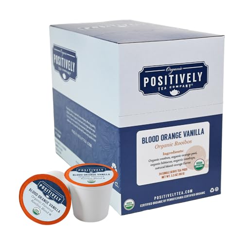 Organic Positively Tea Company Blutorangen-Vanille-Rooibos-Tee, kompatibel mit K-Cup, 24 Kapseln von Positively Tea