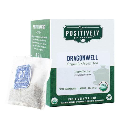 Organic Positively Tea Company Dragonwell Grünteebeutel, 20 Stück von Positively Tea