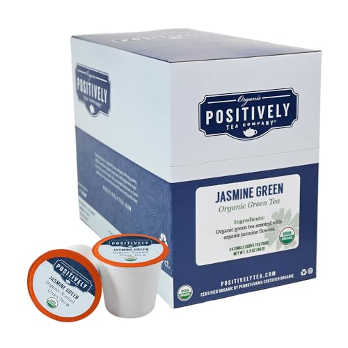 Organic Positively Tea Company Jasmingrüner Tee, kompatibel mit K-Cup, 24 Kapseln von Positively Tea