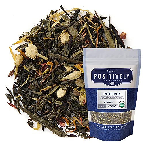 Organic Positively Tea Company Litschi-Grüner Tee, lose Blätter, 118 ml von Positively Tea