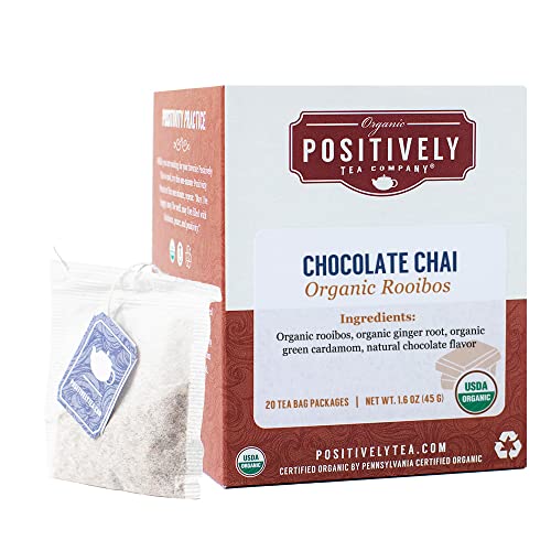 Organic Positively Tea Company Rooibos Chocolate Chai Teebeutel, 20 Stück von Positively Tea