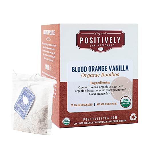 Organic Positively Tea Company Rooibos-Teebeutel, Blutorange, Vanille, 20 Stück von Positively Tea