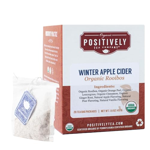 Organic Positively Tea Company Rooibos-Teebeutel für den Winter, Apfelwein, 20 Stück von Positively Tea