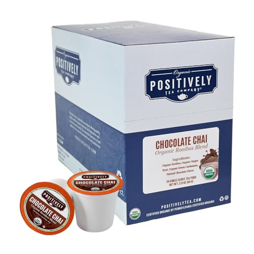 Organic Positively Tea Company Schokoladen-Chai-Rooibos-Tee, K-Cup kompatibel, 24 Kapseln von Positively Tea