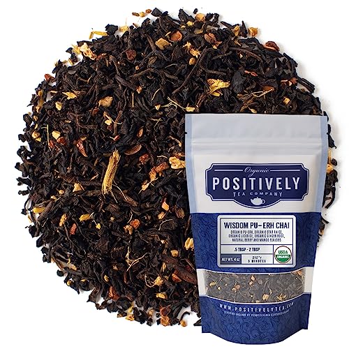 Organic Positively Tea Company Wisdom Pu-Erh Chai Tee, lose Blätter, 118 ml von Positively Tea