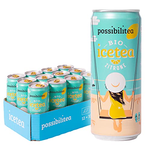 Possibilitea Bio Eistee Zitrone (12 × 330 ml Dose) – Zitronengeschmack, bio, vegan, still & klimaneutral – Ice Tea – Organic – Cold Tea – Lemon von Possibilitea