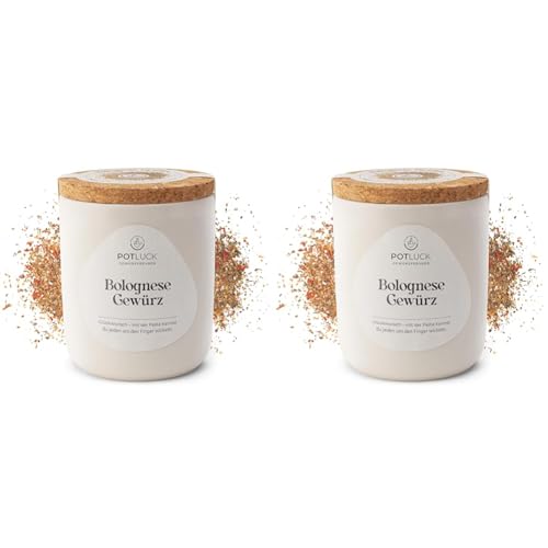 POTLUCK | Bolognese Gewürz | Gewürzmischung im Keramiktopf | 50g | Vegan, glutenfrei und mit natürlichen Inhaltsstoffen (Packung mit 2) von Potluck Gewürzfreunde