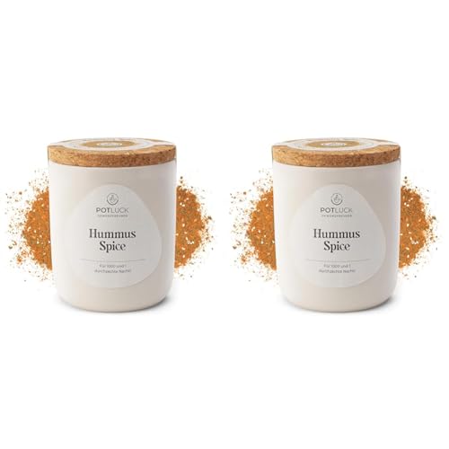 POTLUCK | Hummus Spice | Gewürzmischung im Keramiktopf | 65g | Vegan, glutenfrei und mit natürlichen Inhaltsstoffen (Packung mit 2) von Potluck Gewürzfreunde