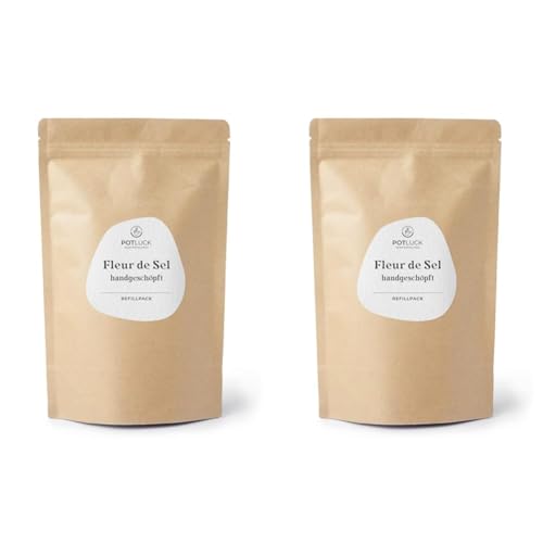 Potluck | Refill Fleur de Sel | Gewürzmischung im Refillpack | 80g | Vegan, glutenfrei und mit natürlichen Inhaltsstoffen (Packung mit 2) von Potluck Gewürzfreunde