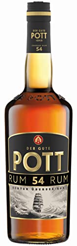 POTT Rum 54% vol. (1 x 0,7 l) - besonders starker Übersee-Rum, ideal für den intensiven Genuss in Heißgetränken wie Feuerzangenbowle, Grog oder Glühwein, als Punsch oder als Cocktail, zum Backen von Pott