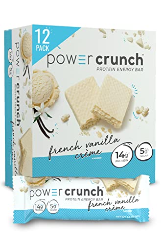 Power Crunch Whey Protein Riegel, proteinreiche Snacks mit köstlichem Geschmack, French Vanilla Creme, 39.7 g (12 Stück) von Power Crunch