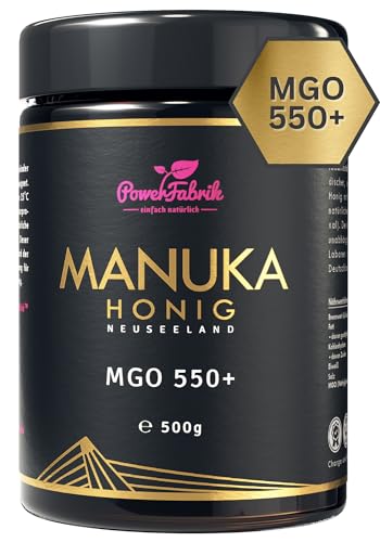 Manuka Honig | MGO 550+ | 500g | Das ORIGINAL aus NEUSEELAND | PUR, ROH & ZERTIFIZIERT | Premium Qualität 100% natürlich | PowerFabrik™ von PowerFabrik einfach natürlich