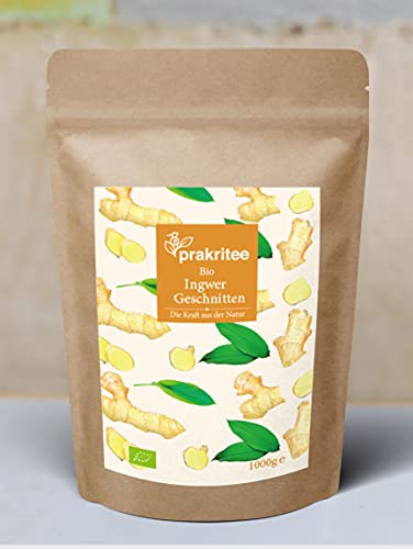 BIO Ingwer getrocknet 1000g | Ingwerwurzel geschnitten | Ingwer | ORGANIC Ginger | Spices | Gewürze | DE-ÖKO-044 von Prakritee