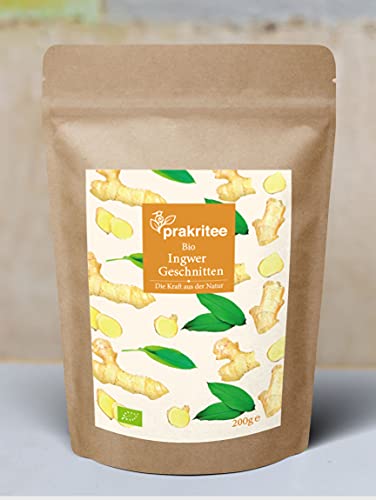 BIO Ingwer getrocknet 200g | Ingwerwurzel geschnitten | Ingwer | ORGANIC Ginger | Spices | Gewürze | DE-ÖKO-044 von Prakritee