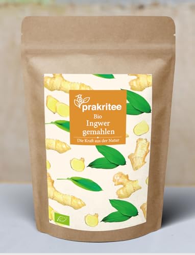 BIO Ingwerpulver 250g | Ingwerwurzel gemahlen | Ingwer gemahlen | ORGANIC Ginger | DE-ÖKO-044 von Prakritee