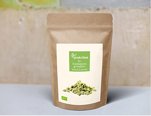 BIO Kardamom grün gemahlen 1000g | Kardamompulver | Nachhaltig und biologisch angebaut | Premium-Qualität | Gewürze | ORGANIC Cardamom | DE-ÖKO-044 von Prakritee