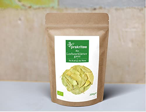 BIO Lorbeerblätter ganz 200g | Lorbeerblätter ganz | Nachhaltig und biologisch angebaut | Lorbeerblätter | ORGANIC Laurel leaves whole | DE-ÖKO-044 von Prakritee