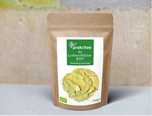 BIO Lorbeerblätter ganz Handverlesen 100g | Lorbeerblätter ganz | Nachhaltig und biologisch angebaut | Lorbeerblätter | ORGANIC Laurel leaves whole | 100g | DE-ÖKO-044 von Prakritee