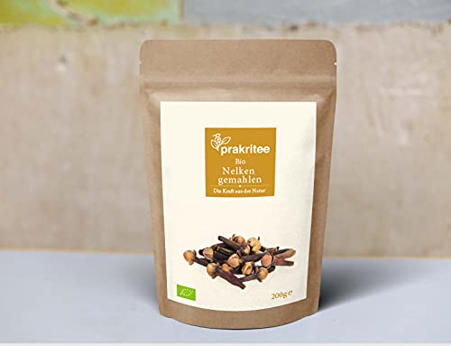 BIO Nelken gemahlen 200g | Nelken Pulver | Nachhaltig und biologisch angebaut | Gewürz | ORGANIC Cloves grounded | Spices | DE-ÖKO-044 (200g) von Prakritee