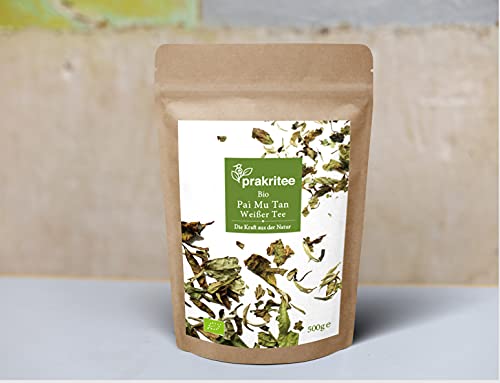 BIO Pai Mu Tan Weißer Tee 500g Weißer lose Tee Mild, Blumig, Fein und Aromatisch Nachhaltig und biologisch angebaut Hand gepflückt ORGANIC Pai Mu Tan white Tea DE-ÖKO-044 von Prakritee