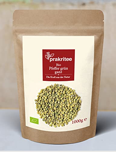 BIO Pfeffer grün ganz 1000g | Pfeffer | Pfefferkörner grün ganz | Pfeffer | Nachhaltig und biologisch angebaut | ORGANIC Pepper green whole | DE-ÖKO-044 von Prakritee