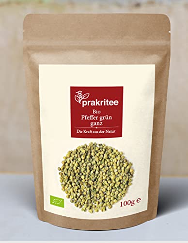 BIO Pfeffer grün ganz 100g | Pfeffer | Pfefferkörner grün ganz | Pfeffer | Nachhaltig und biologisch angebaut | ORGANIC Pepper green whole | DE-ÖKO-044 von Prakritee