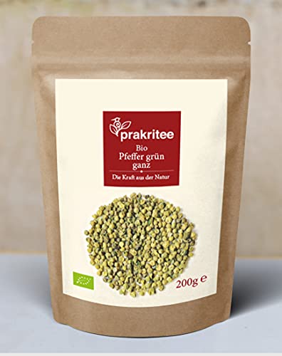 BIO Pfeffer grün ganz 200g | Pfeffer | Pfefferkörner grün ganz | Pfeffer | Nachhaltig und biologisch angebaut | ORGANIC Pepper green whole | DE-ÖKO-044 von Prakritee