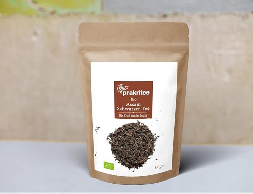 BIO Schwarzer Tee Assam 100g | Ostfriesentee | ORGANIC Black Tea | Loose Tea Leaf Black Tea | English Breakfast | DE-ÖKO-044 | von Prakritee