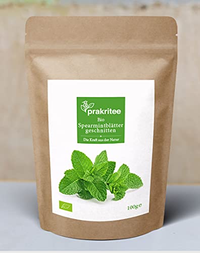 BIO Spearmintblätter 100g | Kräutertee | Spearmint-Tee | ORGANIC Spearmint leaves cutted | DE-ÖKO-044 von Prakritee