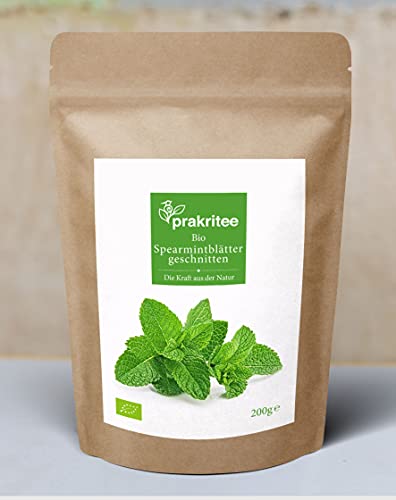 BIO Spearmintblätter 200g | Kräutertee | Spearmint-Tee | ORGANIC Spearmint leaves cutted | DE-ÖKO-044 von Prakritee