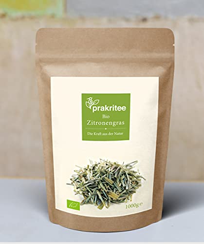 BIO Zitronengras 1000g (2X500g) | Zitronengras | Traditionelle Art angebaut | Nachhaltig und biologisch angebaut | ORGANIC Lemongrass | Kräutertee | Herbal tea | DE-ÖKO-044 von Prakritee