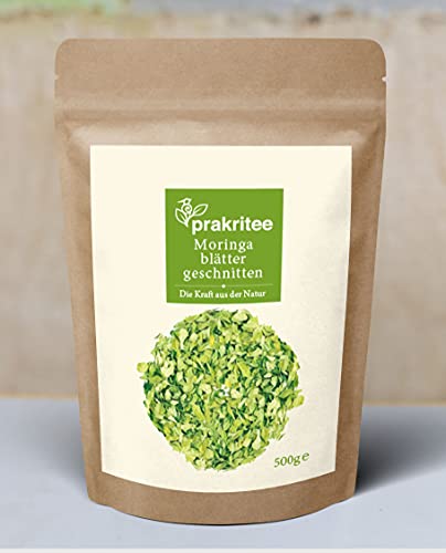 Moringablätter Tee 500g | Blätter der feinsten Qualität | Moringa | Baum des Lebens | Beste Qualität Moringablätter geschnitten | von Prakritee